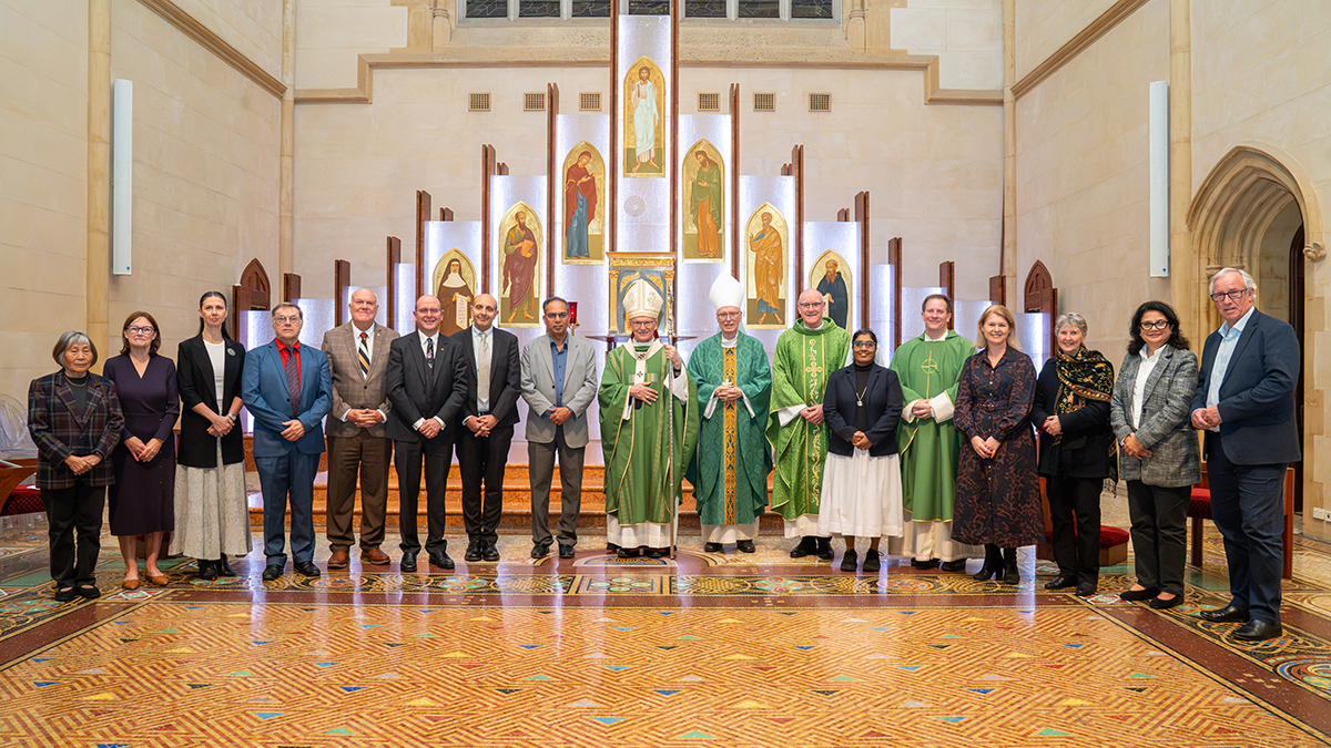 Archbishop Timothy Costelloe SDB, Auxiliary Bishop Don Sproxton, Vicar General, the Very Rev Fr Vincent Glynn and Chief, Mission Enhancement, Dr Debra Sayce, with Members of the Diocesan Pastoral Council, who will serve a three-year term include Wayne Bull, Michelle Carrick, Karen Hart, Lourdes Has, Daniel Hewitt, Robert Hicks, Lauren Italiano, Sr Chitra Justin, Anne Mahony, Rommie Masarei, Rodney Mascarenhas, Richard Miles, Tara Peters, Dr Francesco Piccolo, Michael Piu, Catherine Rice, George Sekulla, Fr Michael Twigg OMI. Photo: Eric Odong.
