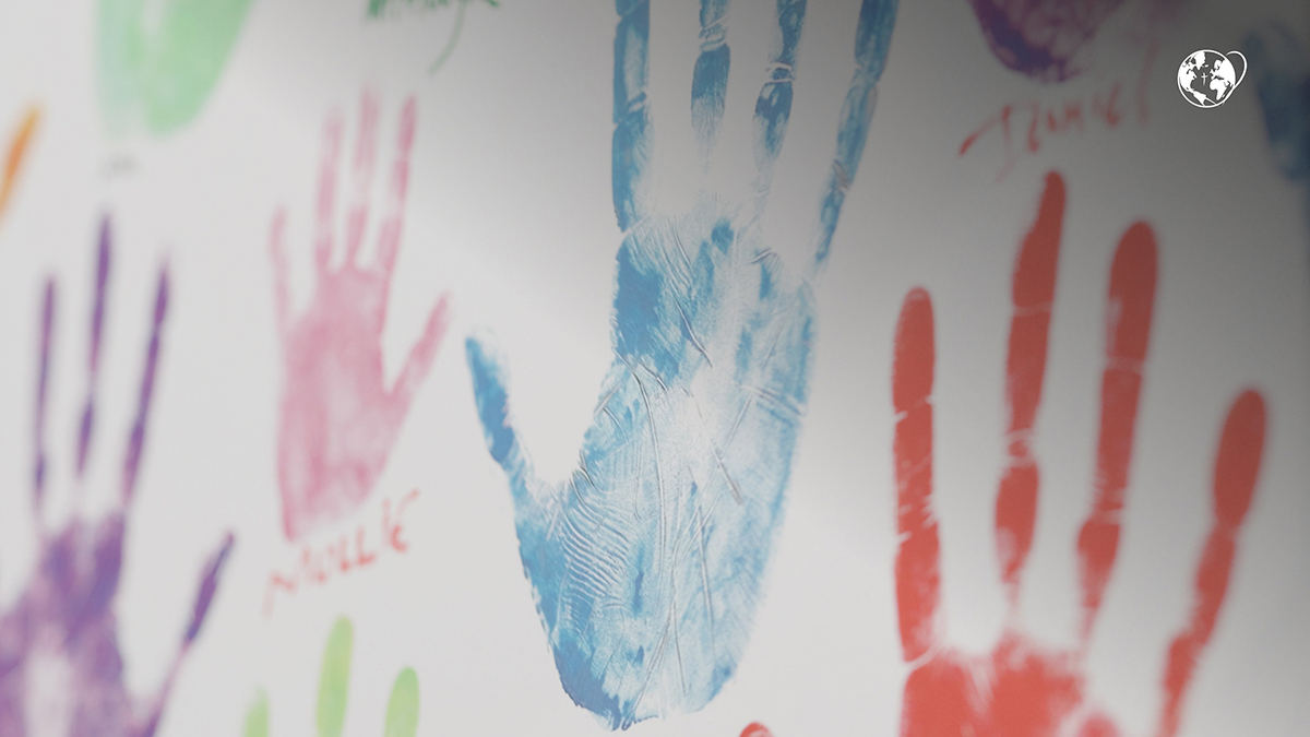 Handprints are seen in a screenshot from Pope Leo XIV's July 2026 prayer intention video released by the Pope's Worldwide Prayer Network on 2 July. The pope's official prayer intention for the month of July is "for the respect and protection of human life in all its stages, recognising it as a gift from God." Photo: OSV News illustration/Pope's Worldwide Prayer Network.