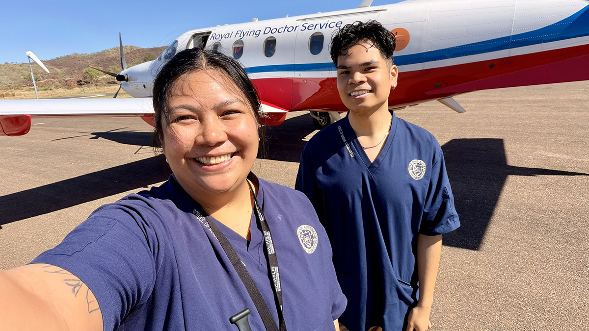 Abigail and Franco encouraged other students to embrace the opportunity presented by the Remote Community Placement Program. Photo: UNDA.