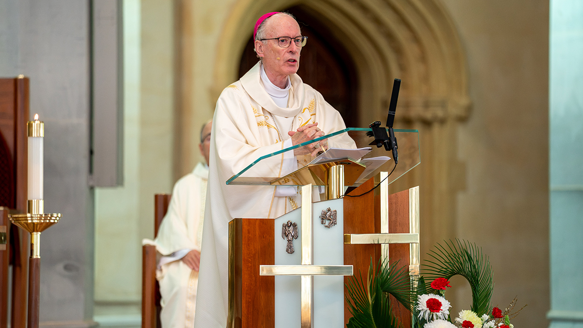You are a sign of God's care for His people Bishop Don told the congregation at the 2026 Eucharistic Celebration with Church Personnel on Friday 7 August at St Mary’s Cathedral. Photo: Eric Odong/Archdiocese of Perth.