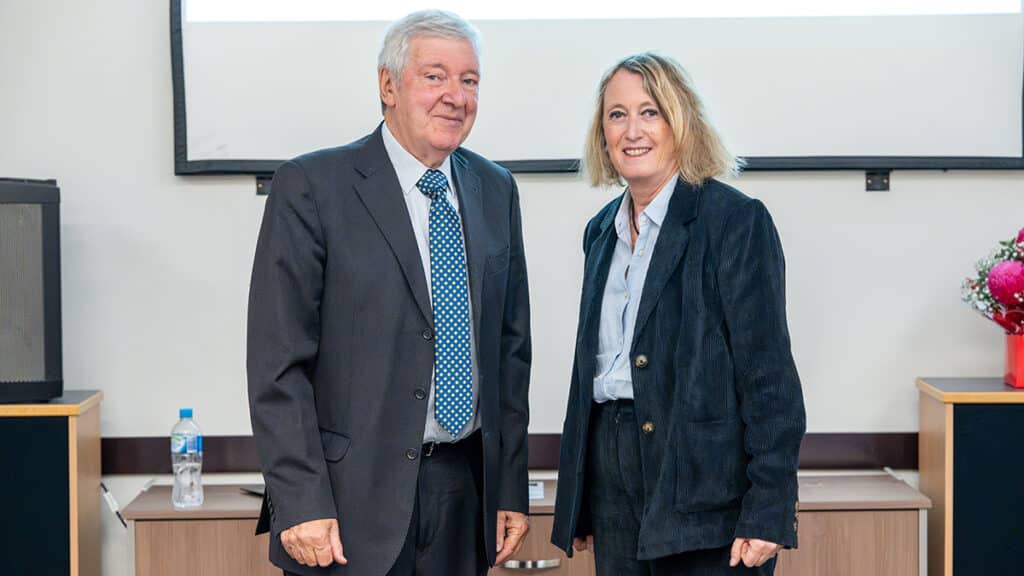 Gerard O'Connell and Elisabetta Piqué have between them covered four pontificates, reported on three conclaves and travelled to close to 100 countries, a good number of it with the Holy Father, Pope Francis.  Photo: Eric Odong/Archdiocese of Perth.
