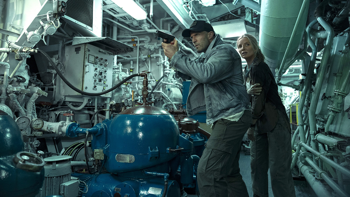 Jason Statham and Annabelle Wallis star in a scene from the movie "Mutiny." Photo: OSV News/Dan Smith, Lionsgate.