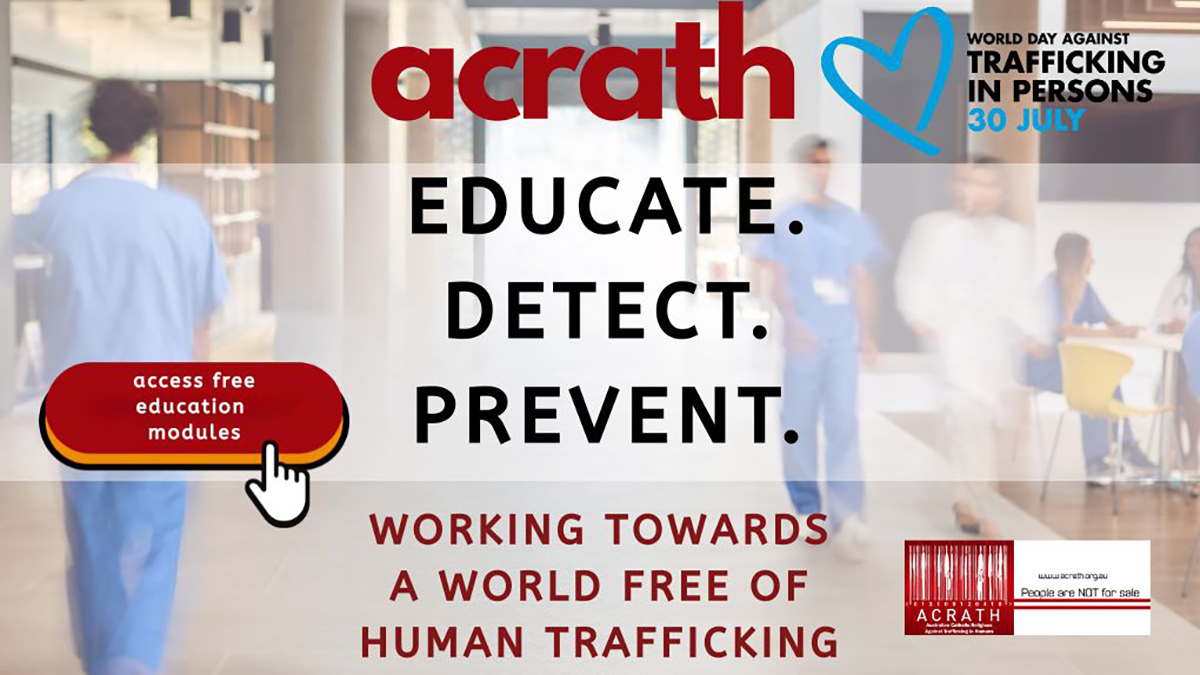 The free online healthcare screening tools and professional development modules are available to healthcare professionals who are uniquely positioned to identify, respond to, and refer victims of modern slavery to specialist support. Image: ACRATH.