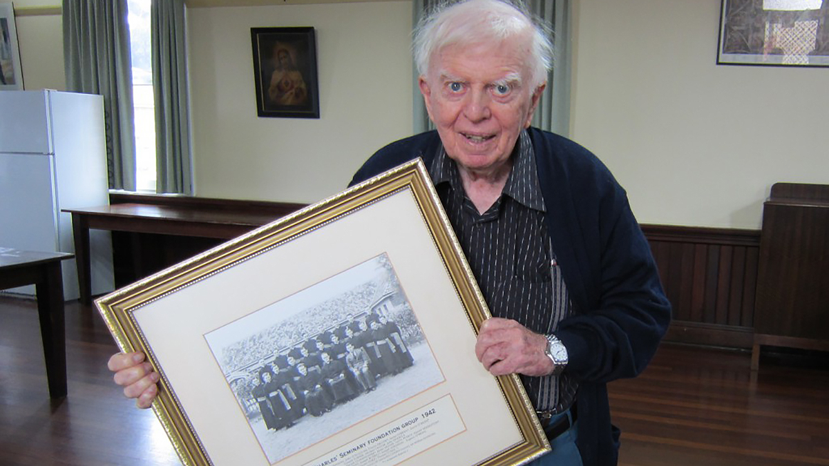 Born in Perth on 17 March 1929, Fr Pat was 12 when he joined the first intake at St Charles' Seminary in Guildford. Photo: Archdiocese of Perth.
